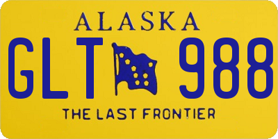 AK license plate GLT988