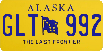 AK license plate GLT992