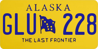 AK license plate GLU228