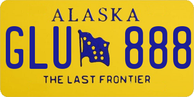 AK license plate GLU888