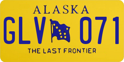 AK license plate GLV071