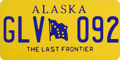 AK license plate GLV092