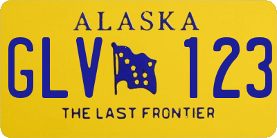 AK license plate GLV123