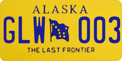 AK license plate GLW003