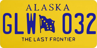 AK license plate GLW032