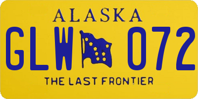 AK license plate GLW072