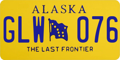 AK license plate GLW076