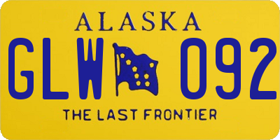 AK license plate GLW092