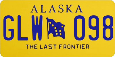 AK license plate GLW098