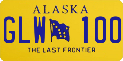 AK license plate GLW100