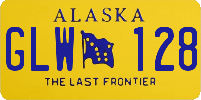 AK license plate GLW128