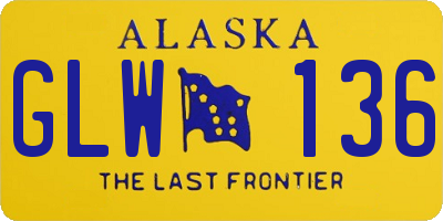 AK license plate GLW136