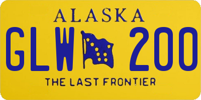 AK license plate GLW200