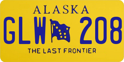 AK license plate GLW208