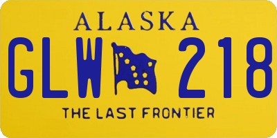 AK license plate GLW218