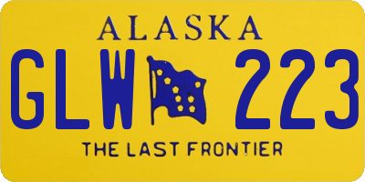 AK license plate GLW223