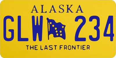 AK license plate GLW234