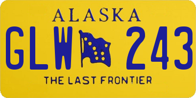 AK license plate GLW243