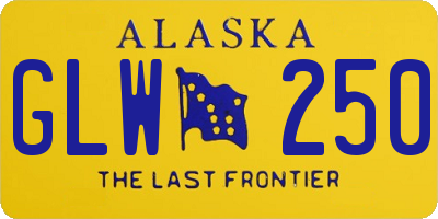 AK license plate GLW250