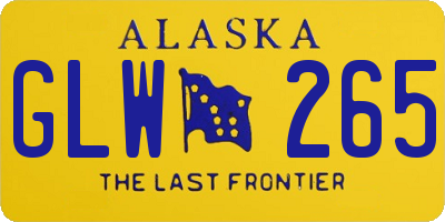 AK license plate GLW265