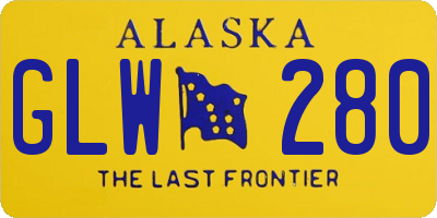 AK license plate GLW280