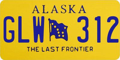 AK license plate GLW312