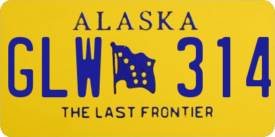 AK license plate GLW314