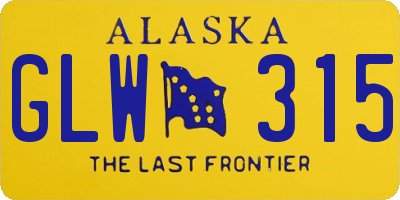AK license plate GLW315