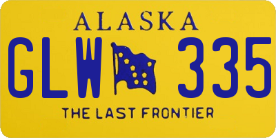 AK license plate GLW335