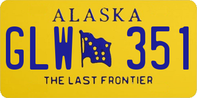 AK license plate GLW351