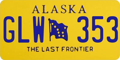 AK license plate GLW353