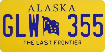 AK license plate GLW355