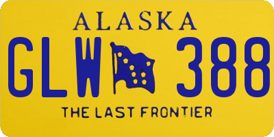 AK license plate GLW388