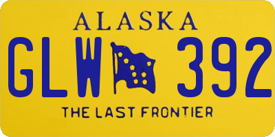 AK license plate GLW392