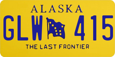 AK license plate GLW415