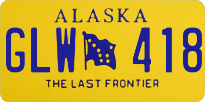 AK license plate GLW418