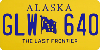 AK license plate GLW640