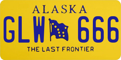 AK license plate GLW666