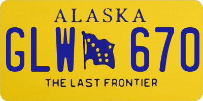 AK license plate GLW670
