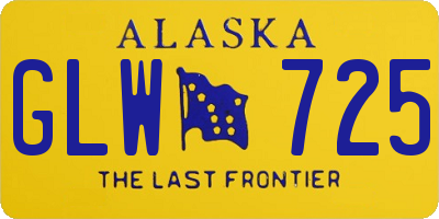 AK license plate GLW725