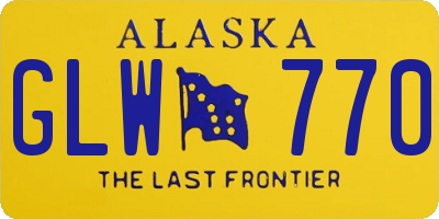 AK license plate GLW770