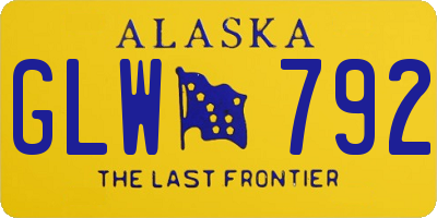 AK license plate GLW792