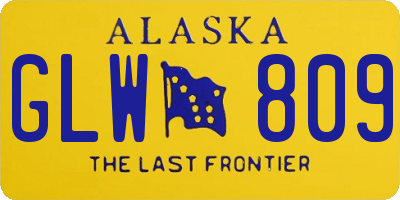 AK license plate GLW809