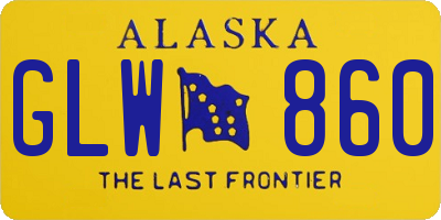 AK license plate GLW860