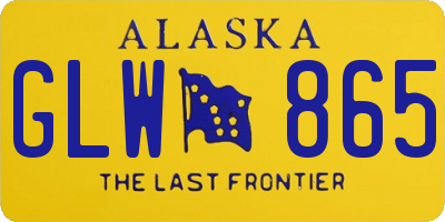 AK license plate GLW865