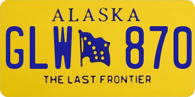 AK license plate GLW870