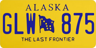 AK license plate GLW875