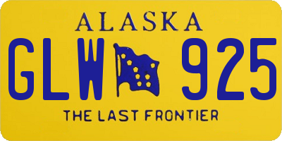 AK license plate GLW925