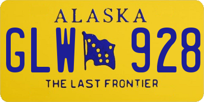 AK license plate GLW928