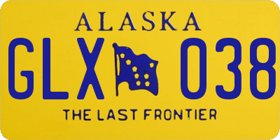 AK license plate GLX038